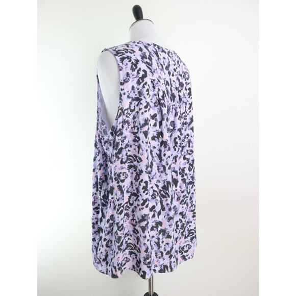 Torrid Size 3X Rayon Crepe Metal Tank Camo Wash Leopard Purple - Picture 4 of 11